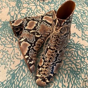 By Far. Leather Snakeskin booties. Never worn. Size 37.